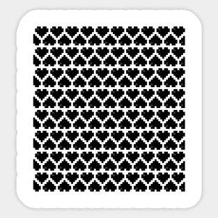 Seamless Pattern of Black Pixel Hearts Sticker